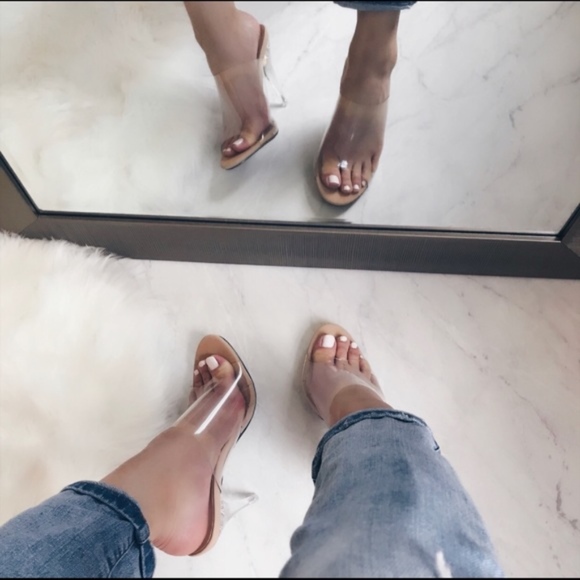 Nude Clear Heel Sandal (Last 2) - Picture 3 of 3